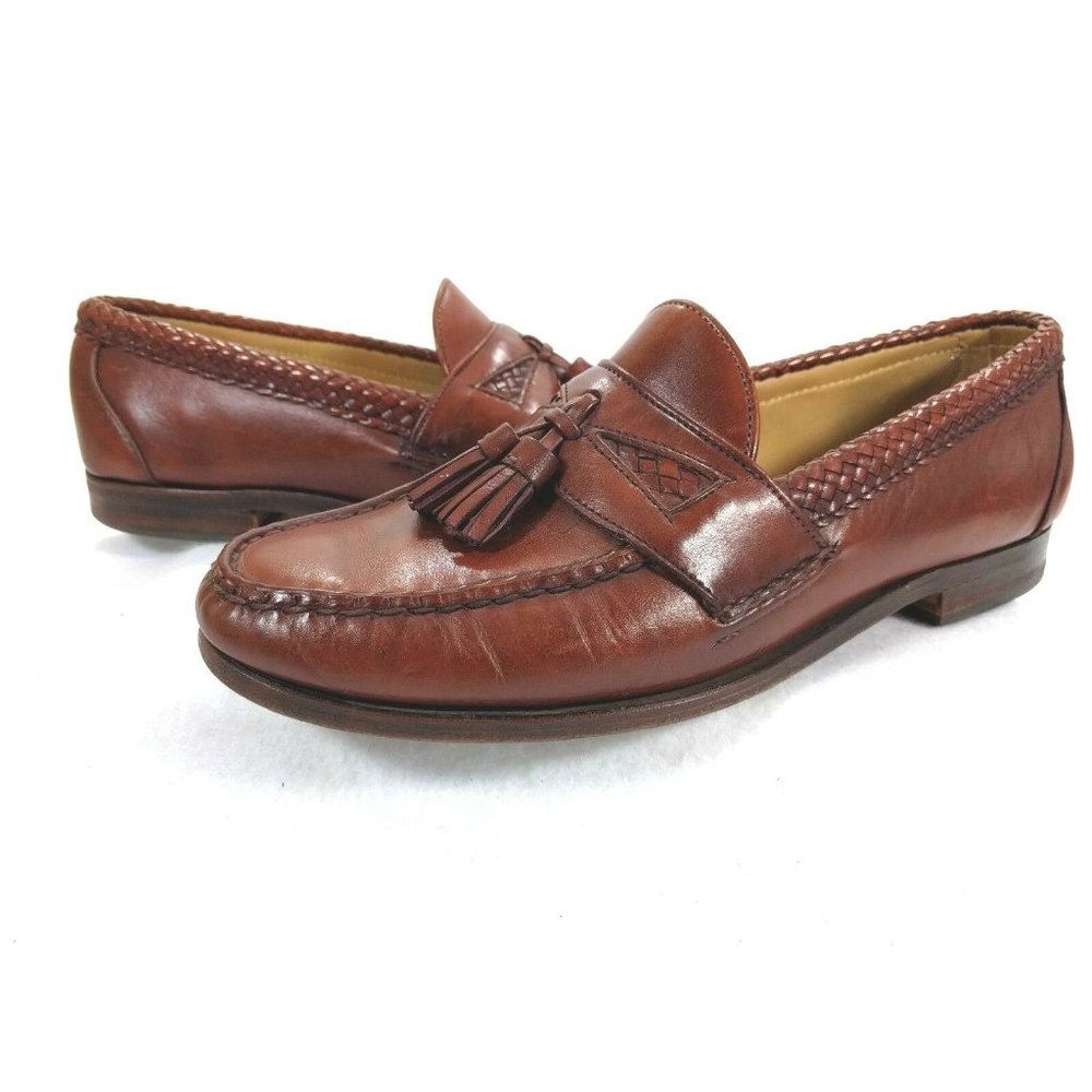 Allen Edmonds Maxfield Walnut Woven Trim 9 - Picture 1 of 8